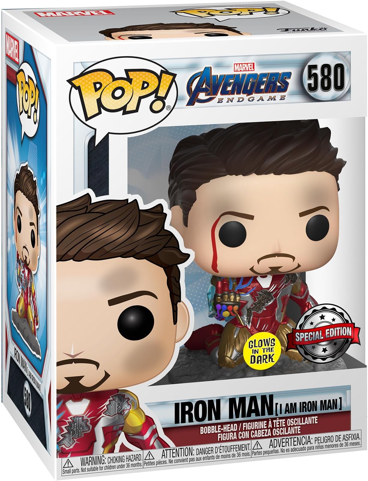 Funko Pop! Marvel: Marvel Avengers Endgame - I Am Iron Man - Metallic - Glow In the Dark - Collectable Vinyl Figure - Gift Idea - Official Merchandise - Toys for Kids & Adults - Movies Fans