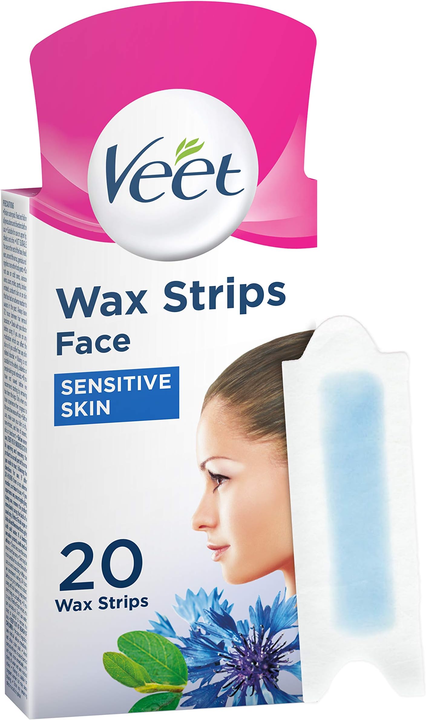 Face Cold Wax Strips for Normal Skin, 10 Double Sided Strips, Pack of 20