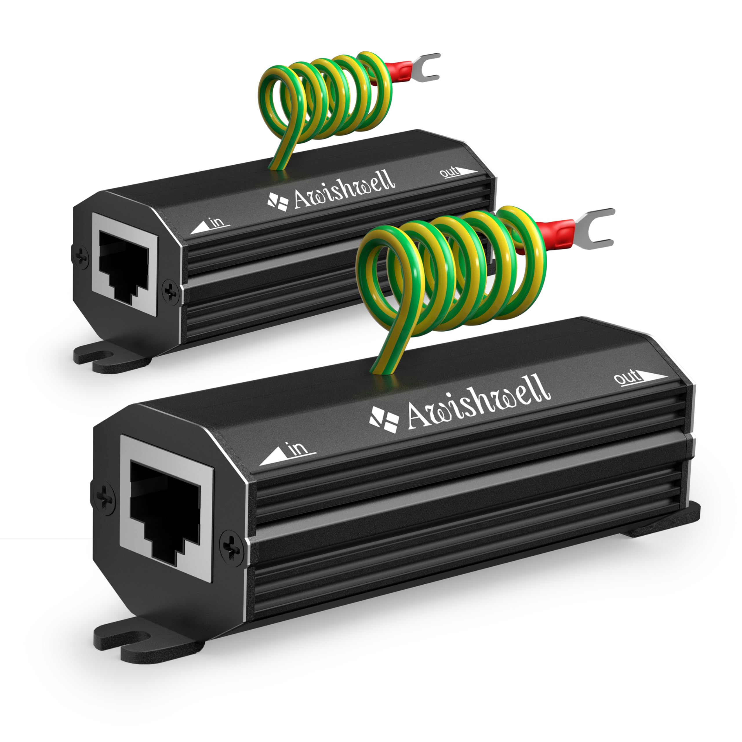 Gigabit PoE++ RJ45 Surge Protector,2 Pack 20KA Lightning Arrestor