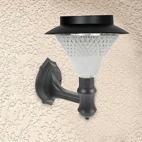 Miniatura 3 de Angoily Asiento de pared de plástico clásico para lámpara de pared Decoración de jardín solar fácil instalar luz solar