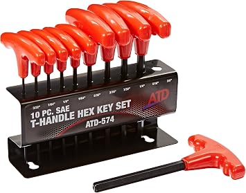 ATD Tools 574 10-Piece SAE T-Handle Hex Key Set