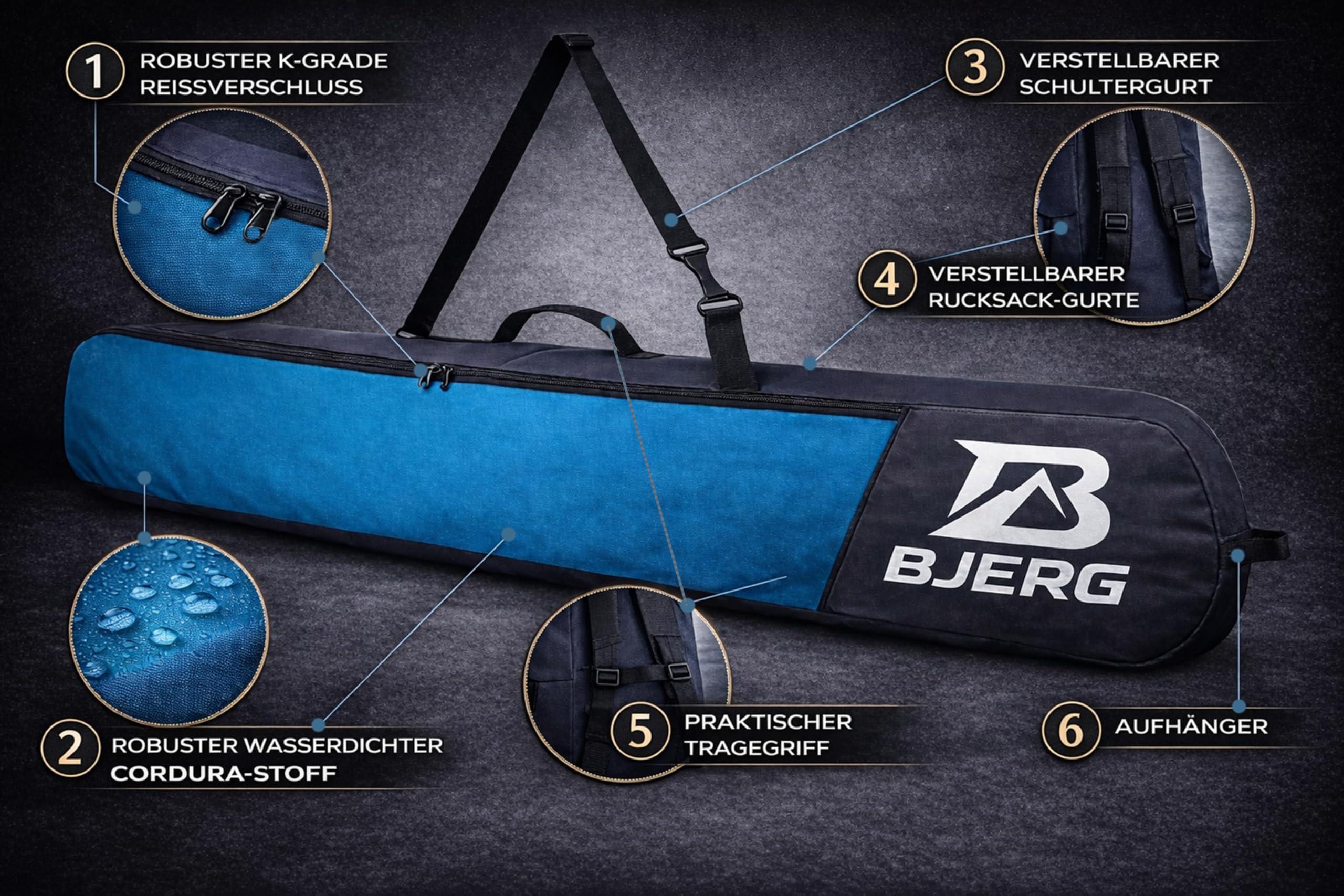 Bjerg Sac à dos pour snowboard - Fabriqué en Europe