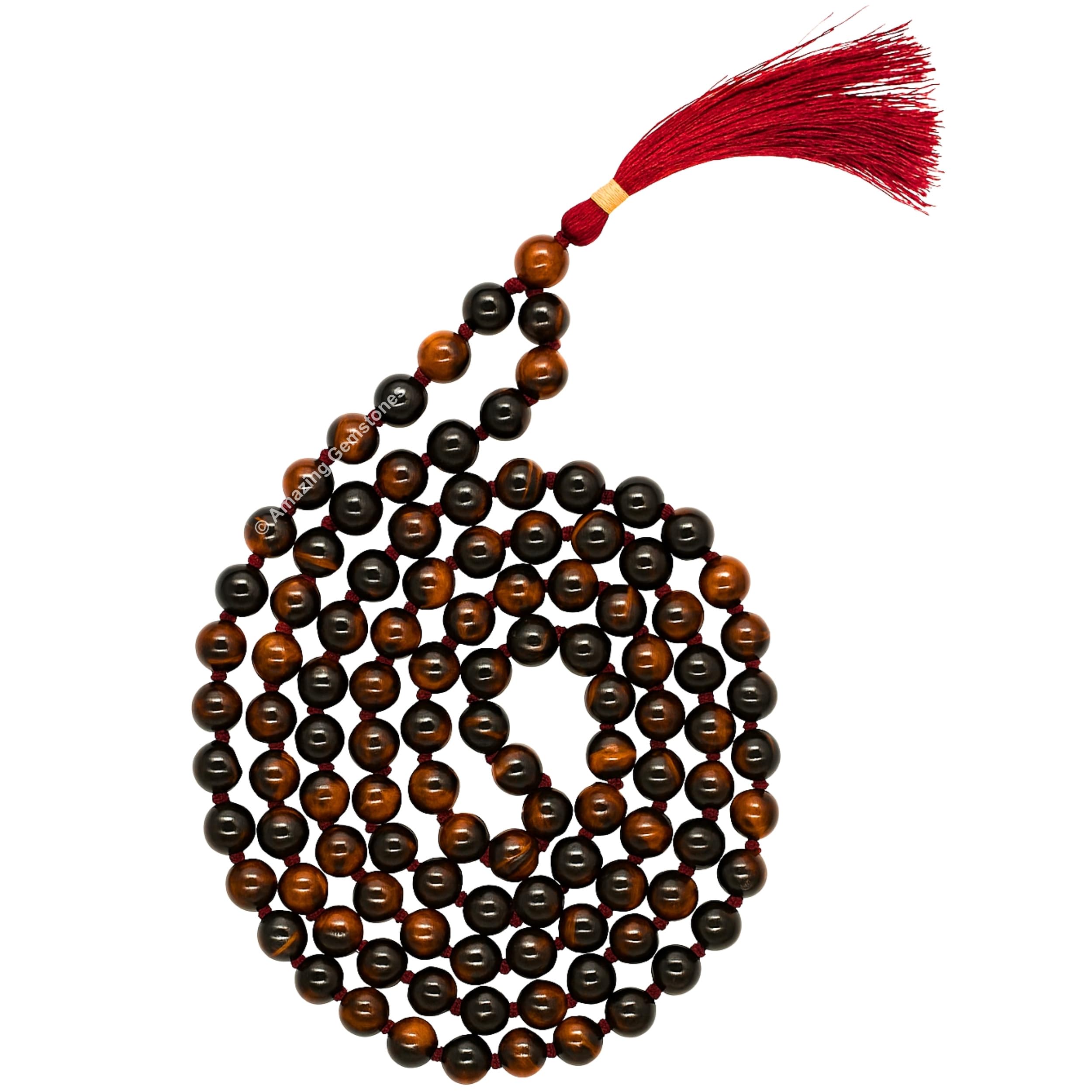 Amazing Gemstone Japa Mala 108 Prayer Beads Necklace and Wrist Mala Bracelet for Meditation