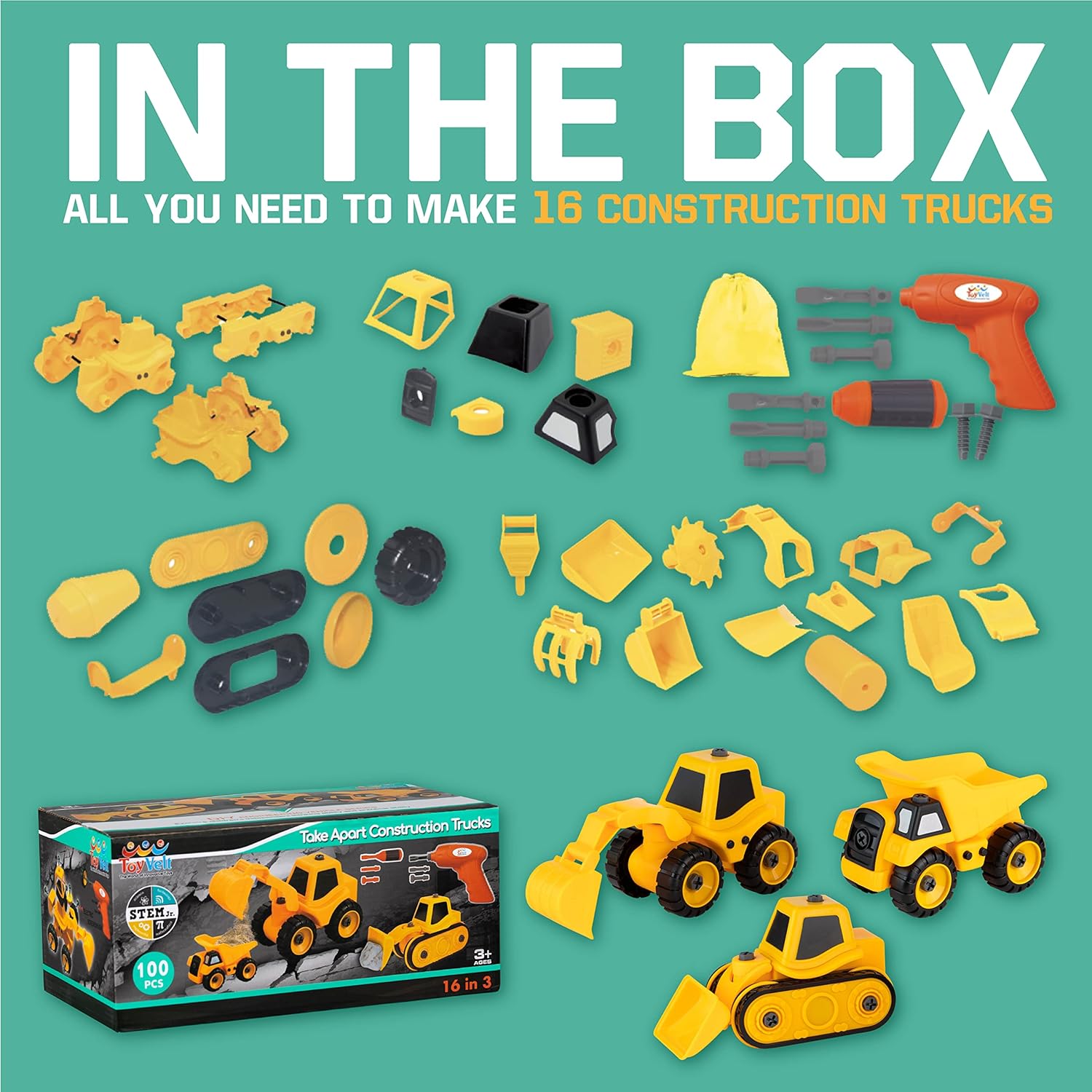 Toyvelt construction take apart trucks Clearance