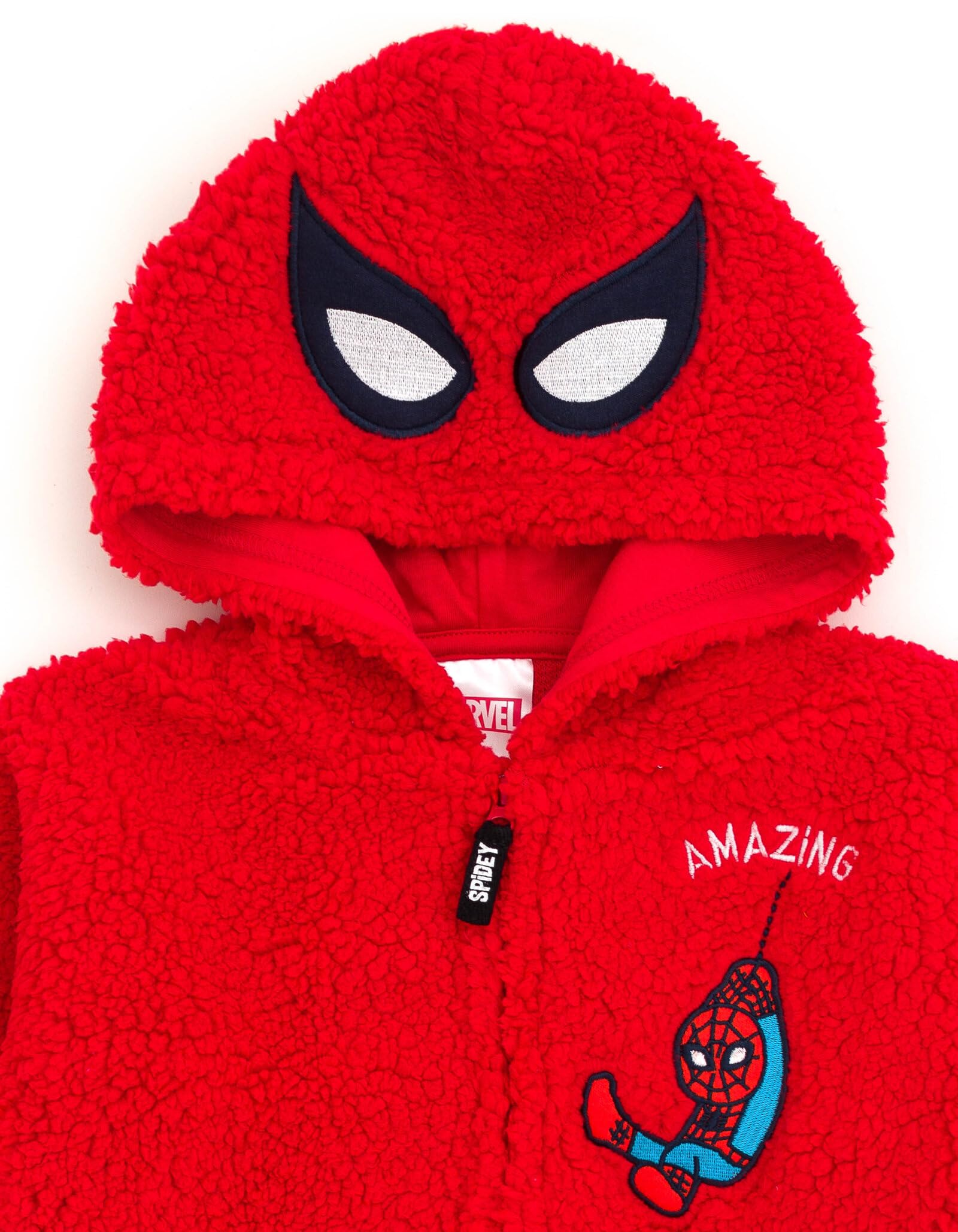 Marvel Avengers Spider-Man Accogliente Sherpa Cosplay Hoodie Neonato a Big Kid Taglie (0-3 Mesi - 10-12)