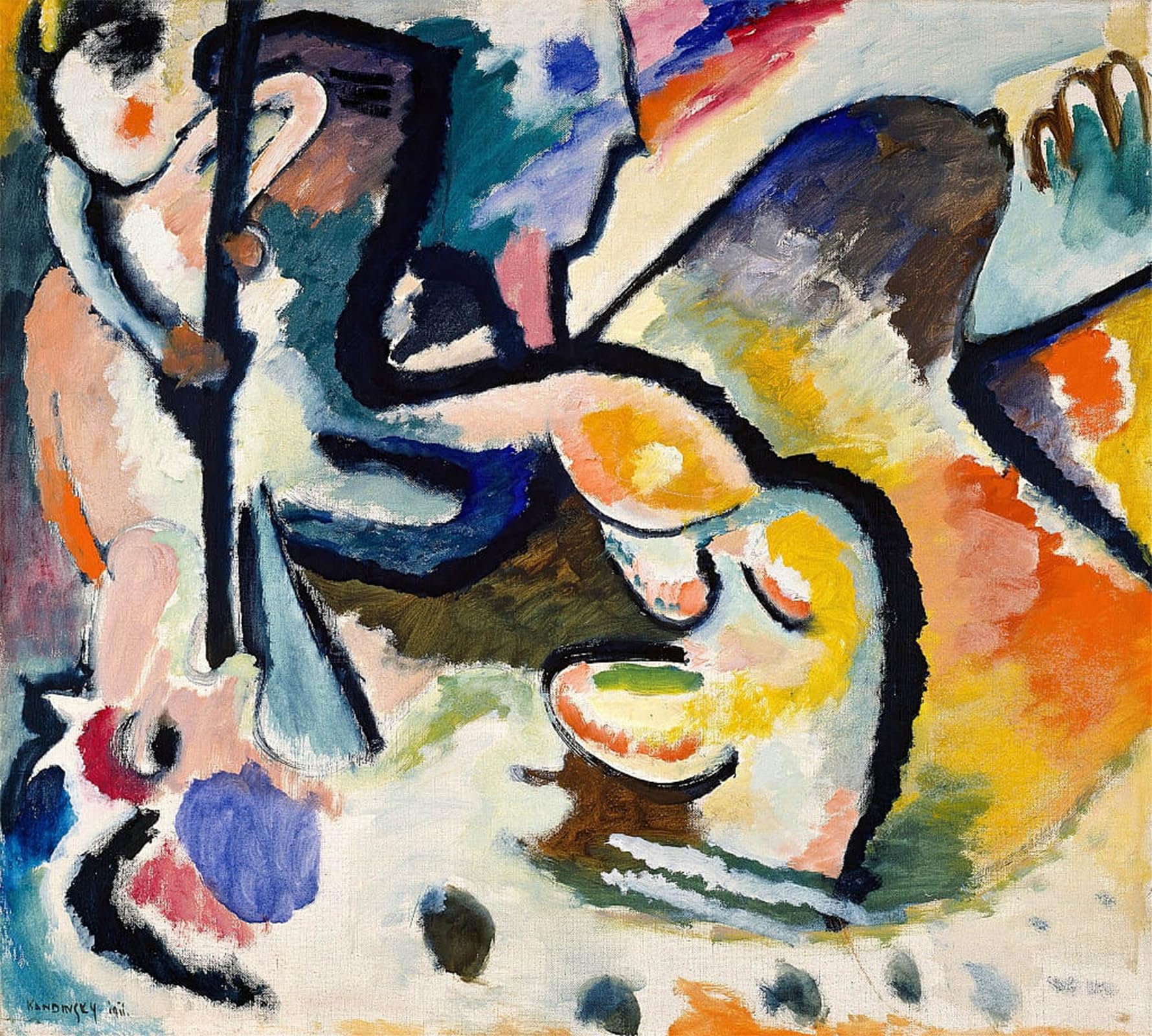 SERENDIPITP Abstract Painting Mural Print Picture Wall Decor Painting Saint George Iii. by Wassily Kandinsky Vintage Wall Artwork for Home Decor 60x90cm