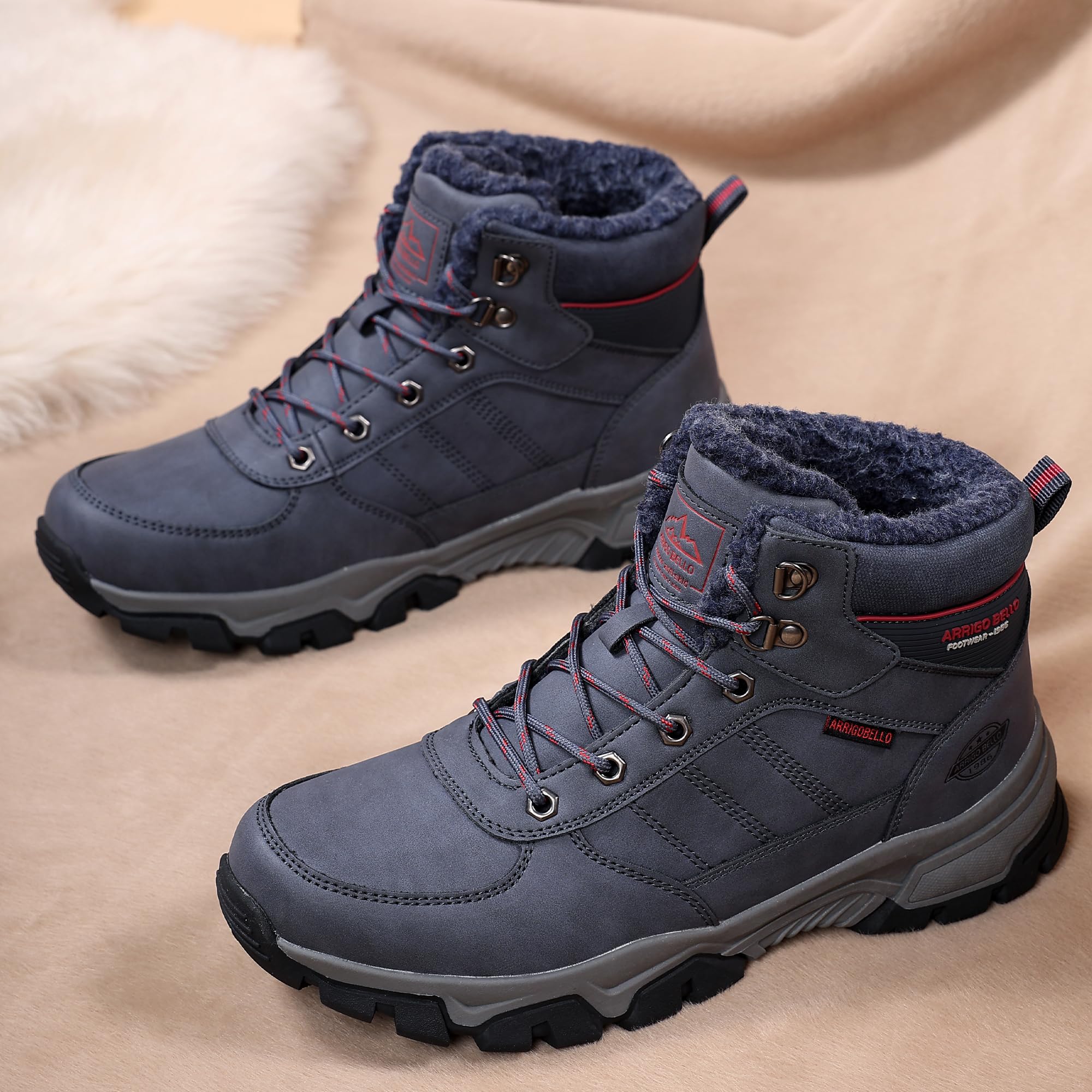 ARRIGO BELLO Stivali Uomo Invernali Scarpe Invernale Scarponcini Neve Stivaletti Antiskid Caldo Trekking Montagna Boots Taglia 41-46
