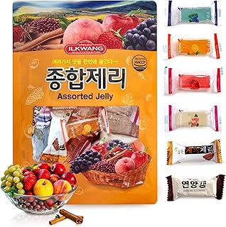 COELO Assorted Jelly 9.87oz (280g) | Korean favourite 6 Flavors Variety Pack | Chewy Gummy bits Soft Candy | Mixed-Fruity Flavor Assortment | Office Party Camping Dessert Treats Trip K-Food 종합 젤리