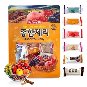 COELO Assorted Jelly 9.87oz 280g | Korean favourite 6 Flavors Variety Pack | Chewy Gummy bits Soft Candy | Mixed-Fruity Flavor Assortment | Office Party Camping Dessert Treats Trip K-Food