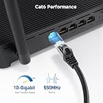 Cable Matters 5-Pack Snagless Cat6 Ethernet Cable 7ft (Cat6 Cable/Cat 6 Cable) in Black 7 Feet - Available 1FT - 10FT in Length