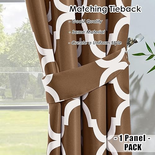 Miniatura 5 de Melodieux - Cortina opaca con aislamiento térmico y ojales, de estilo marroquí, ventana extra ancha, divisor de habitación, para puerta corrediza,