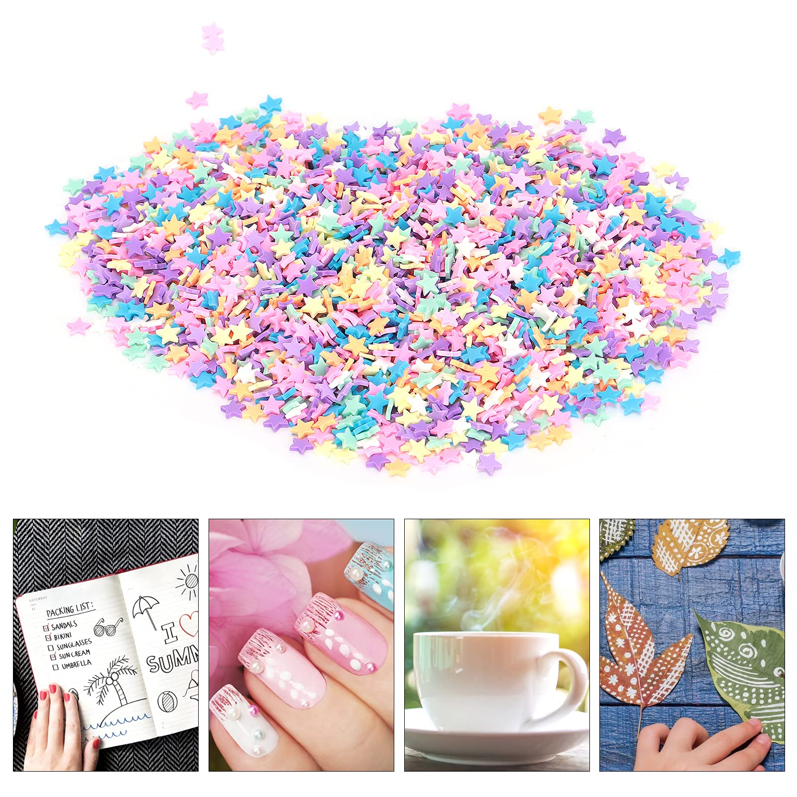 Carnaval Commerçant Tranches d'argile étoilées imperméables, tranche d'argile étoilée bricolage 30g/sac tranche d'argile étoilée pour bricolage Nail Art pour décoration de tasse