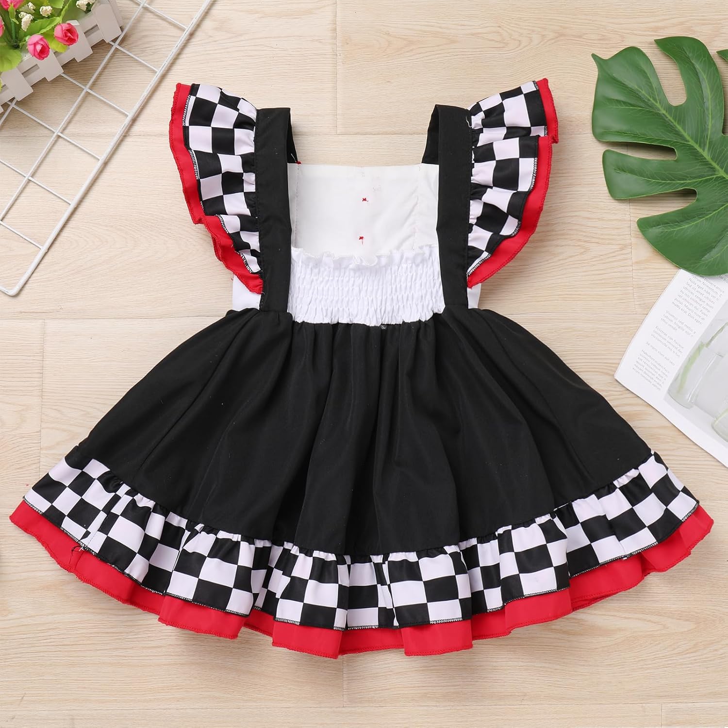 IMEKIS Toddler Kids Halloween Costume Cosplay Ruffle Sleeve Print Princess Dress Girls Birthday Cake Smash Photo Shoot 1-6T - Image 6