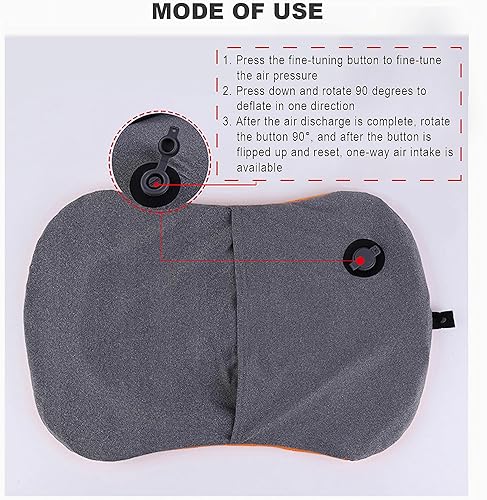 Miniatura 6 de Portable Inflatable Neck Pillow for Outdoor Travel, Camping, Office Naps-Polyester + Washable Cotton-Color Available-Simple and Comfortable (Blue)