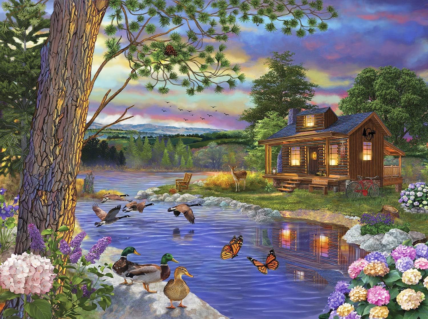 SUNSOUT INC - Peace River - 1000 pc Jigsaw Puzzle by Artist: Bigelow Illustrations - Finished Size 20" x 27" - MPN# 31405