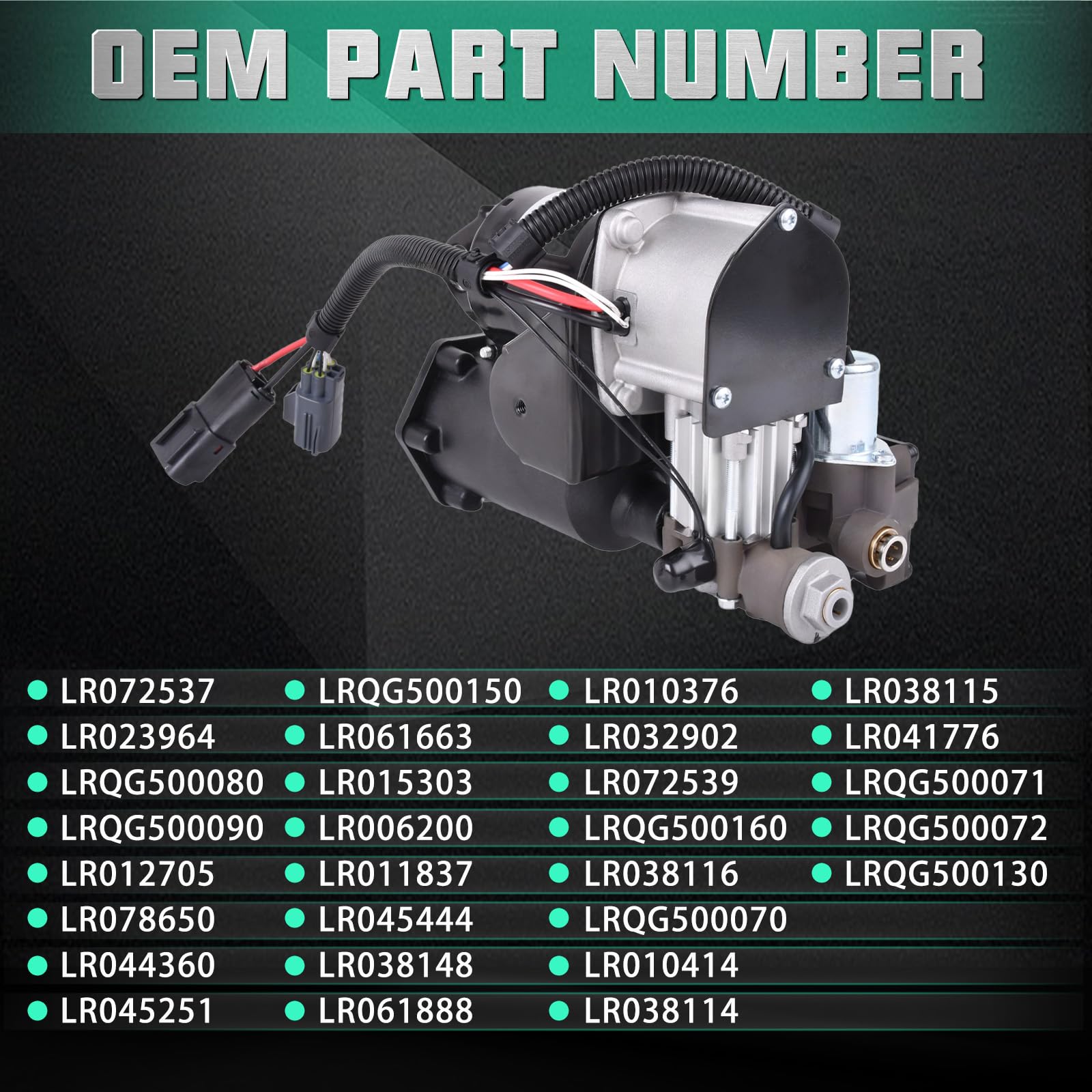 Compresor y relé de suspensión neumática adecuados para Discovery 3 04-09, Range Rover Sport 05-13, Discovery 4 09-12 Número de pieza LR015303 LR023964 LR045251