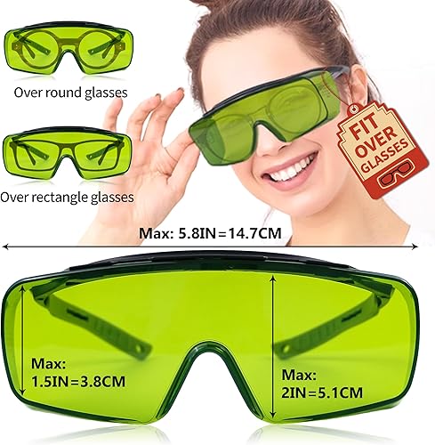 Miniatura 3 de JILERWEAR Profesional 190-450 & 740-1100nm OD6+ Laser Safety Glassess,808nm Laser Infrarrojo Grabado Gafas Protectoras