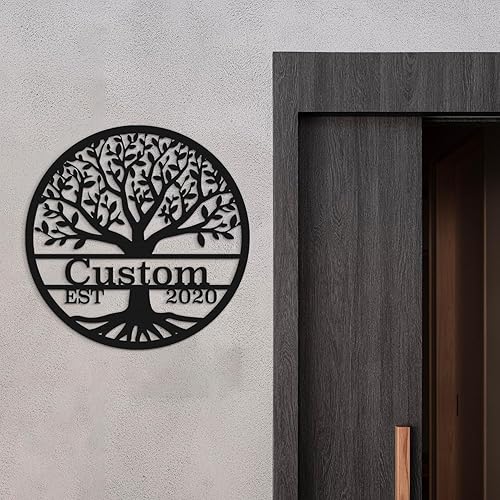 Miniatura 4 de Letreros metálicos personalizados, señales de negocios, señales de tráfico, letrero de árbol, signos del árbol de la vida, arte de pared de metal