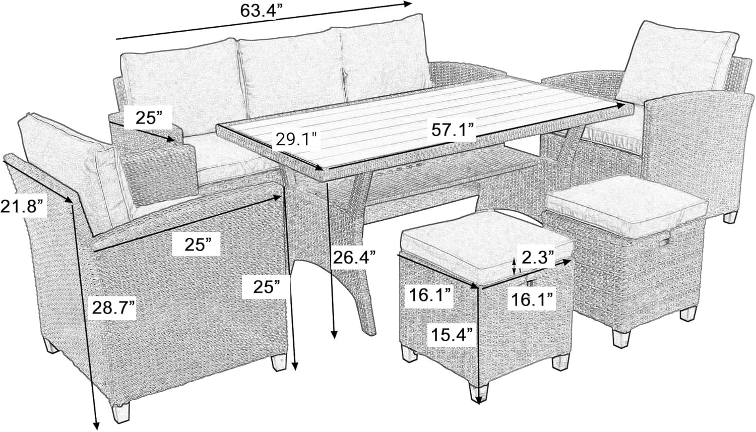 Transform Your Outdoors: Review of the 6-Piece Rattan Patio Furniture Set