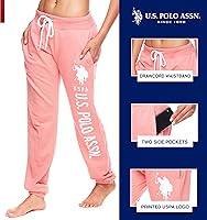 Vista 2 de U.S. Polo Assn. Pantalones deportivos para mujer Pantalones deportivos para mujer con estampado de logotipo, rizo francés de polialgodón