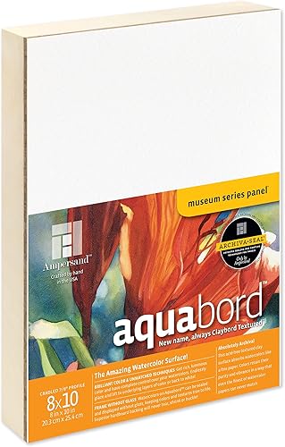 Miniatura 30 de Ampersand Art Supply Panel de pintura de acuarela: Serie Museo Aquabord, perfil plano de 1/8 pulgadas, 6 "x 6" - Paquete de 4
