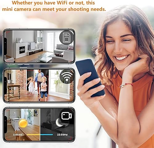 Miniatura 7 de 4K Wireless Wifi Security Camera Mini Home Indoor Outdoor Camera, Smart Home Camera Small Nanny Cam House Office Cameras Mobile Phone APP Remote,