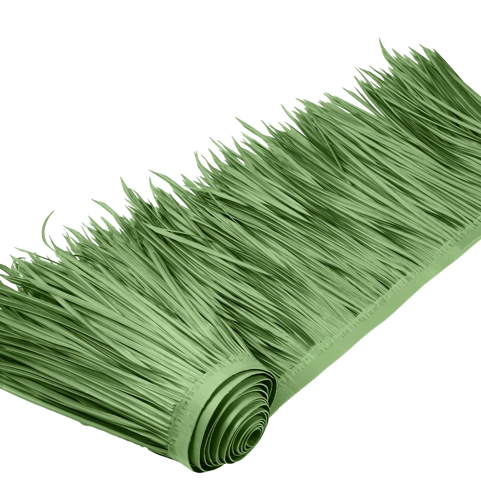 Photo 1 of Woanger Tiki Hut Grass Skirting Roll, Jungle Green, 118 x 15 Inch