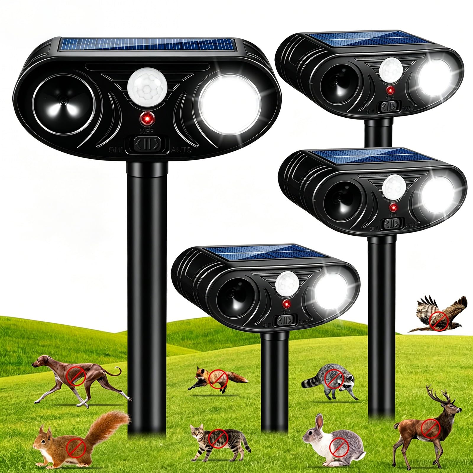 Photo 1 of Lycxbfjia Solar Ultrasonic Animal Repellent (4 Pack)