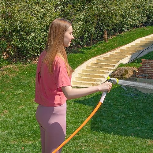 Miniatura 8 de Fevone Manguera de jardín de 75 pies, manguera de agua resistente de 58, manguera de jardín flexible y ligera de 75 pies, accesorios sólidos de 34,
