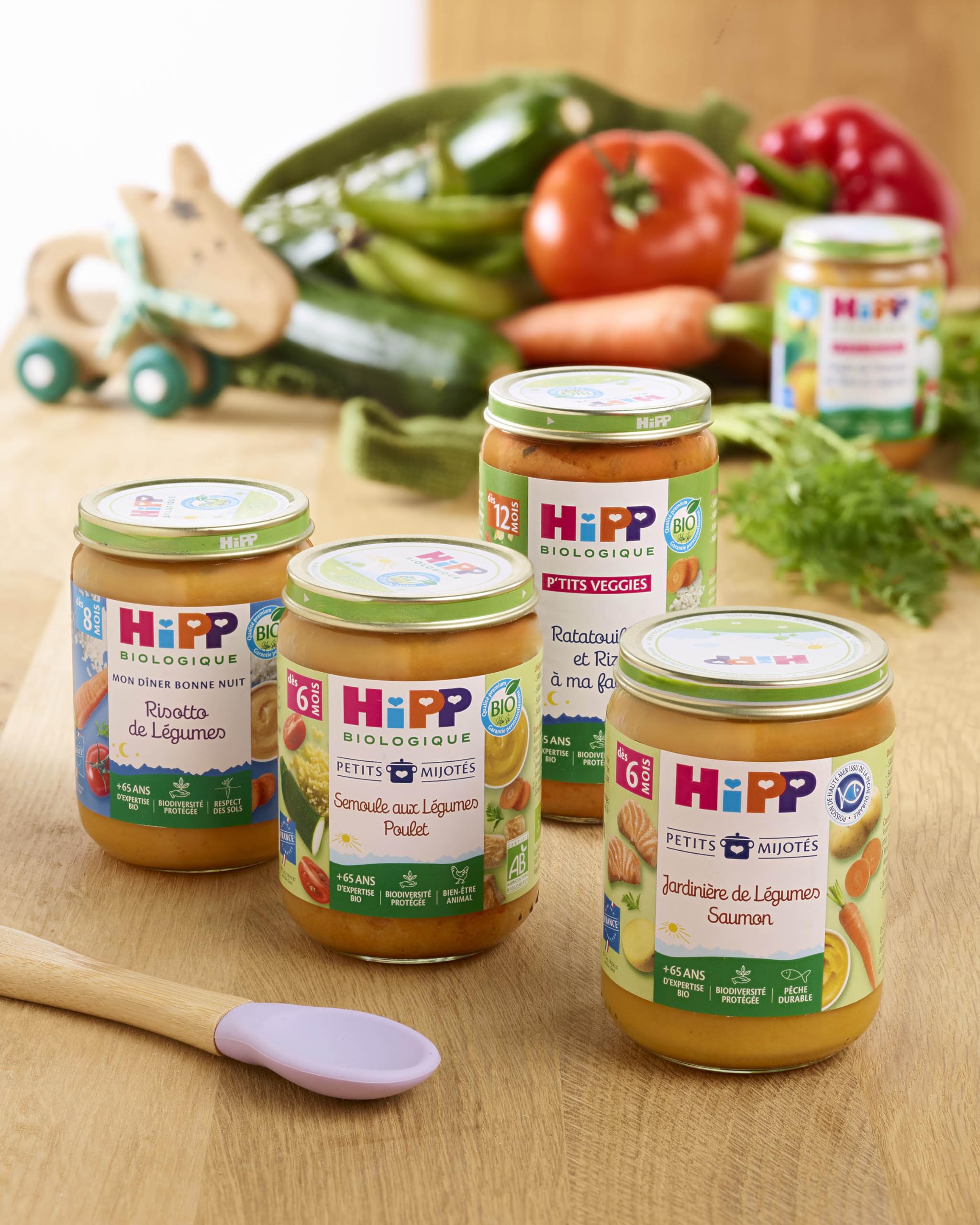 HiPP P'tits Veggies – Sartén de verduras y sémola – Macetas – 2 x 190 g