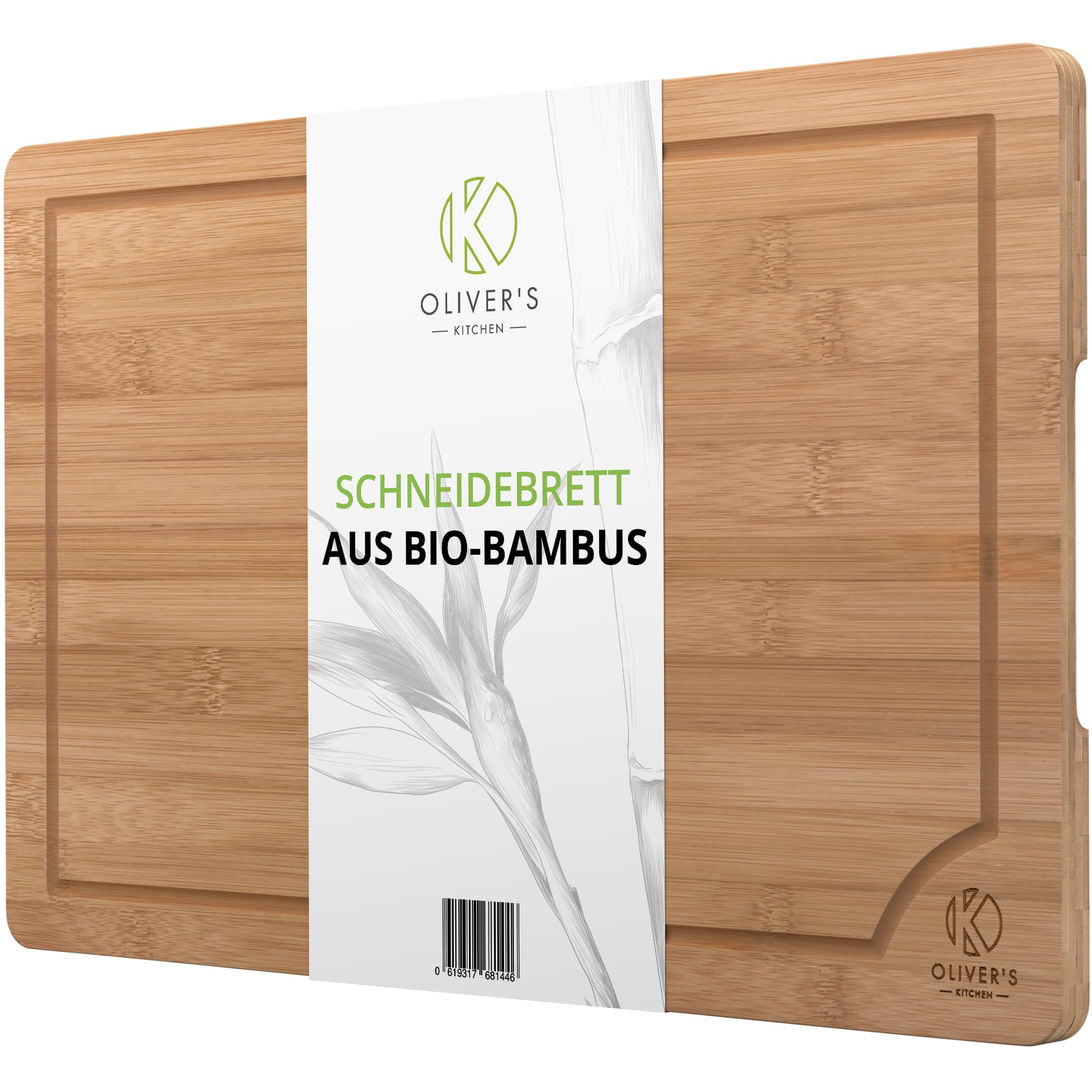 Oliver's Kitchen 's Premium Schneidebrett aus 100% Bio-Bambus - Gro, 45 x  30 x 2 cm - Wendbares Holzbrett - Robust & langlebig - Einfach zu reinigen,  mit Tropfrille : Amazon.de: Kche, Haushalt & Wohnen