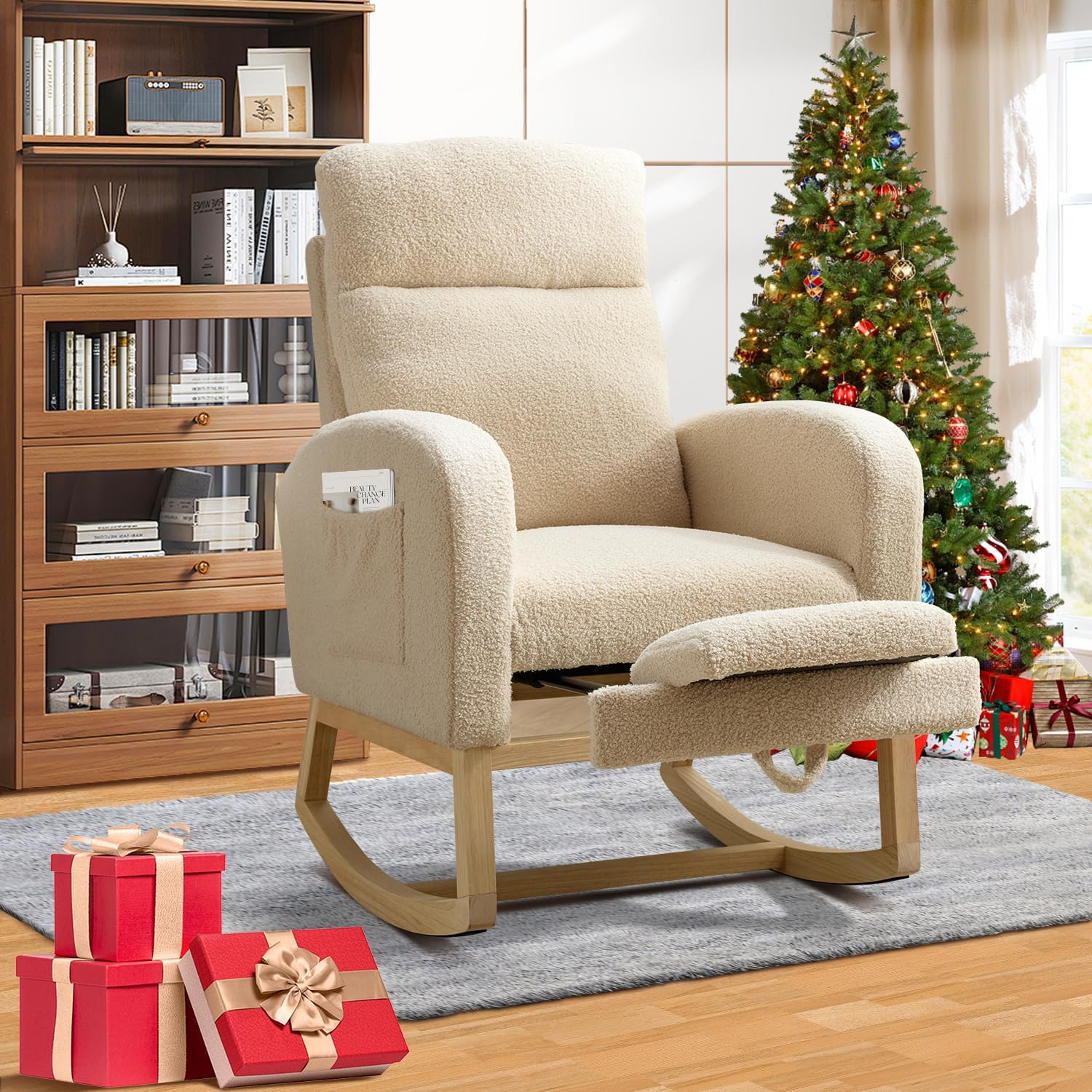 Cirui Nursery Rocking Chair with Footrest for Living Room