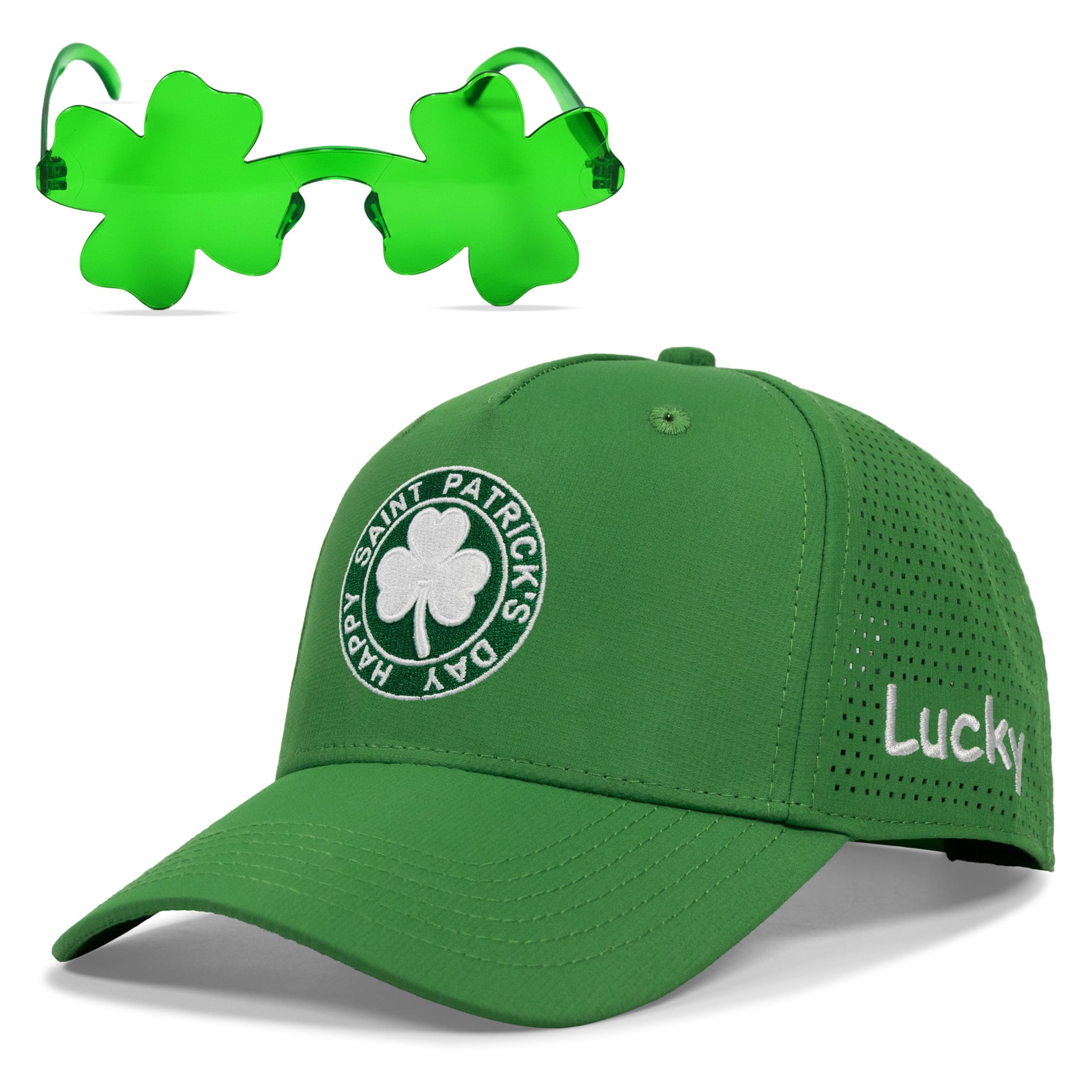 Roceyang St Patricks Day Hat for Men Women, Saint Pattys Irish Accessories Gifts, Lucky Shamrock Trucker Hat