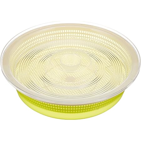 Amazon Co Jp オルディ 水切り ざる 野菜盛りかご 水切り付き バスケット 蓋付き 緑 幅26 5 高さ7cm Cy S ホーム キッチン