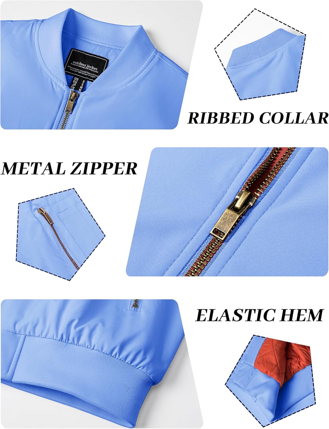 KEFITEVD Bomber Jacket Men Winter Coats Full Zip Windbreaker Mens Jackets Casual Work Coats - Image 7