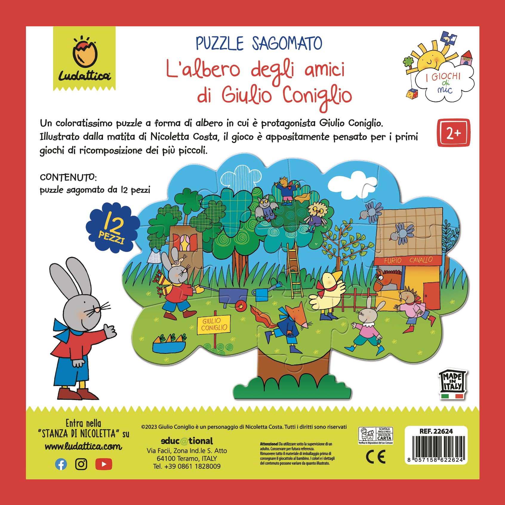 Puzzle In Legno Coniglietto Pasquale 12 Pezzi - Bianco Da Personalizzare - Kopierladen Karnath