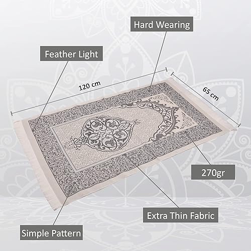 Miniatura 3 de Juego de regalo islámico de alfombra de oración, tapete de oración de terciopelo, cuentas de oración, bufanda y libro Yaseen, regalos perfectos para