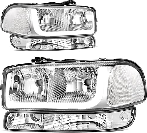 AUTOSAVER88 Conjunto de faros LED DRL Compatible con 99-06 GMC Sierra 1500 250001-06 Sierra 1500HD 2500HD 35002007 Sierra 1500 1500HD 2500HD 3500