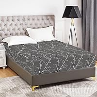 Vista 31 de YIYEA Sábana bajera ajustable floral, sábana ajustable de microfibra cepillada doble de bolsillo profundo tamaño matrimonial, sábana inferior