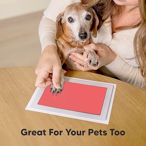 Miniatura 111 de Kit de 4 manos y huellas de bebé sin tinta, almohadilla de tinta sin desorden para recuerdo de recién nacidos, kit de huellas de nariz de perro