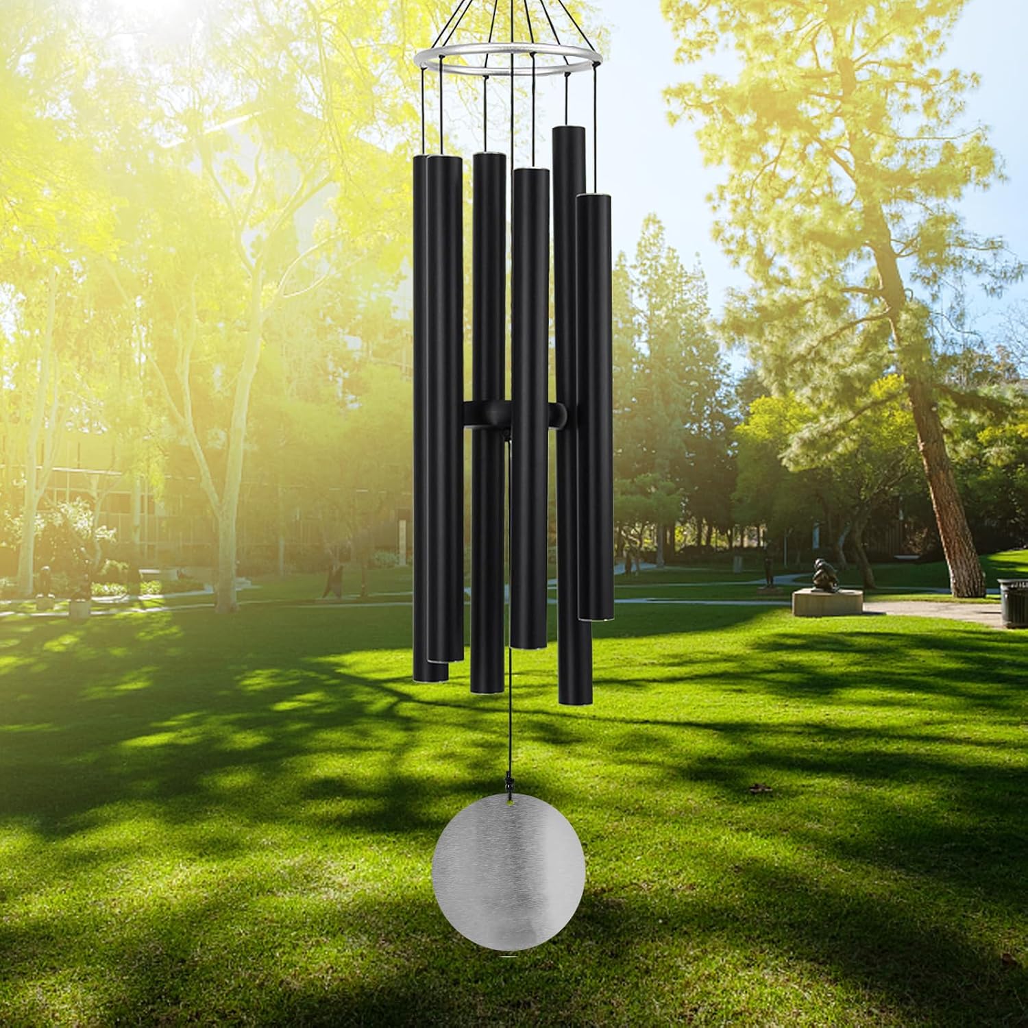 Wind Chimes for Outside Deep Tone, 42'' Large Wind Chimes Outdoor, Sympathy/Memorial Wind Chime Gifts for Mother's Day/Grandma (42''Black)