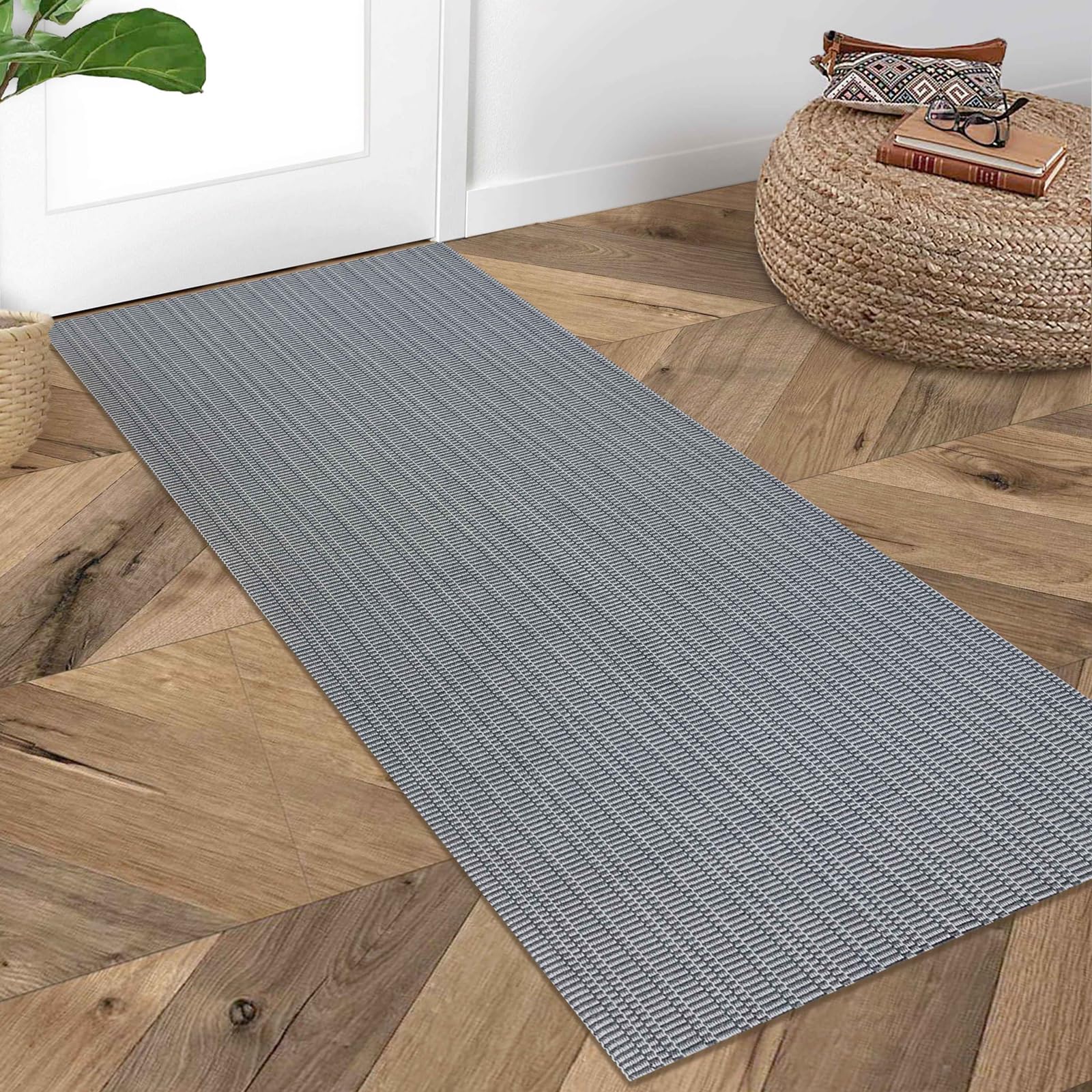 KOZYFLY Boho Hallway Runner Rug 2x5 ft Washable Hallway Carpet Runner Dark Gray Non Slip Kitchen Rug Cotton Entryway Runner Rugs Throw Rugs for Kitchen Bathroom Laundry Room Bedroom Front Door