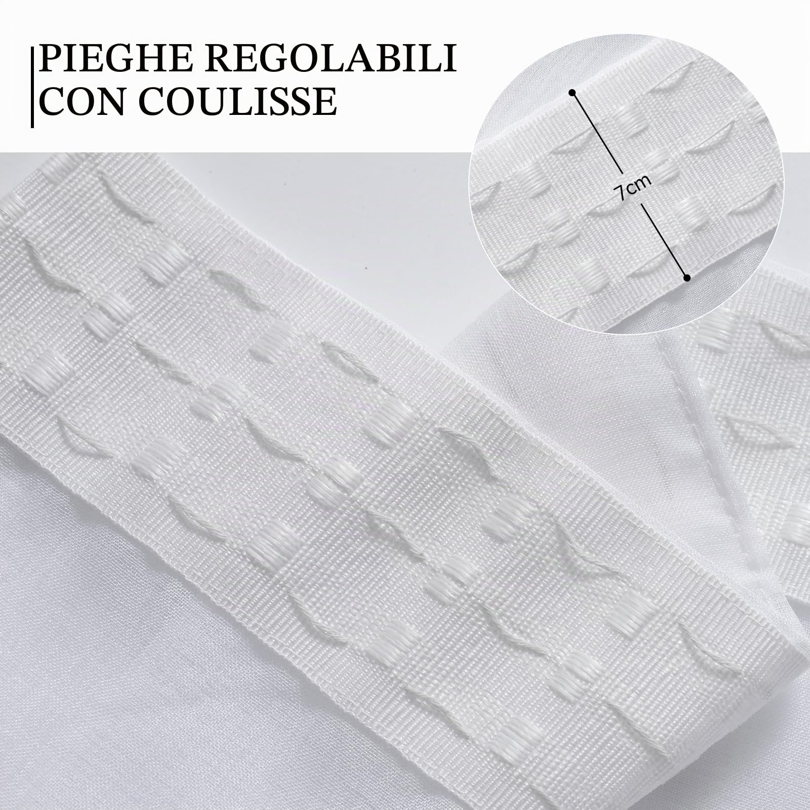 Softalker tende per interni con fettuccia 140x280 cm (LxA) tenda per camera da letto soggiorno moderne bianche Tende per finestre effetto lino semitrasparente casa decorazione, 2 pezzi