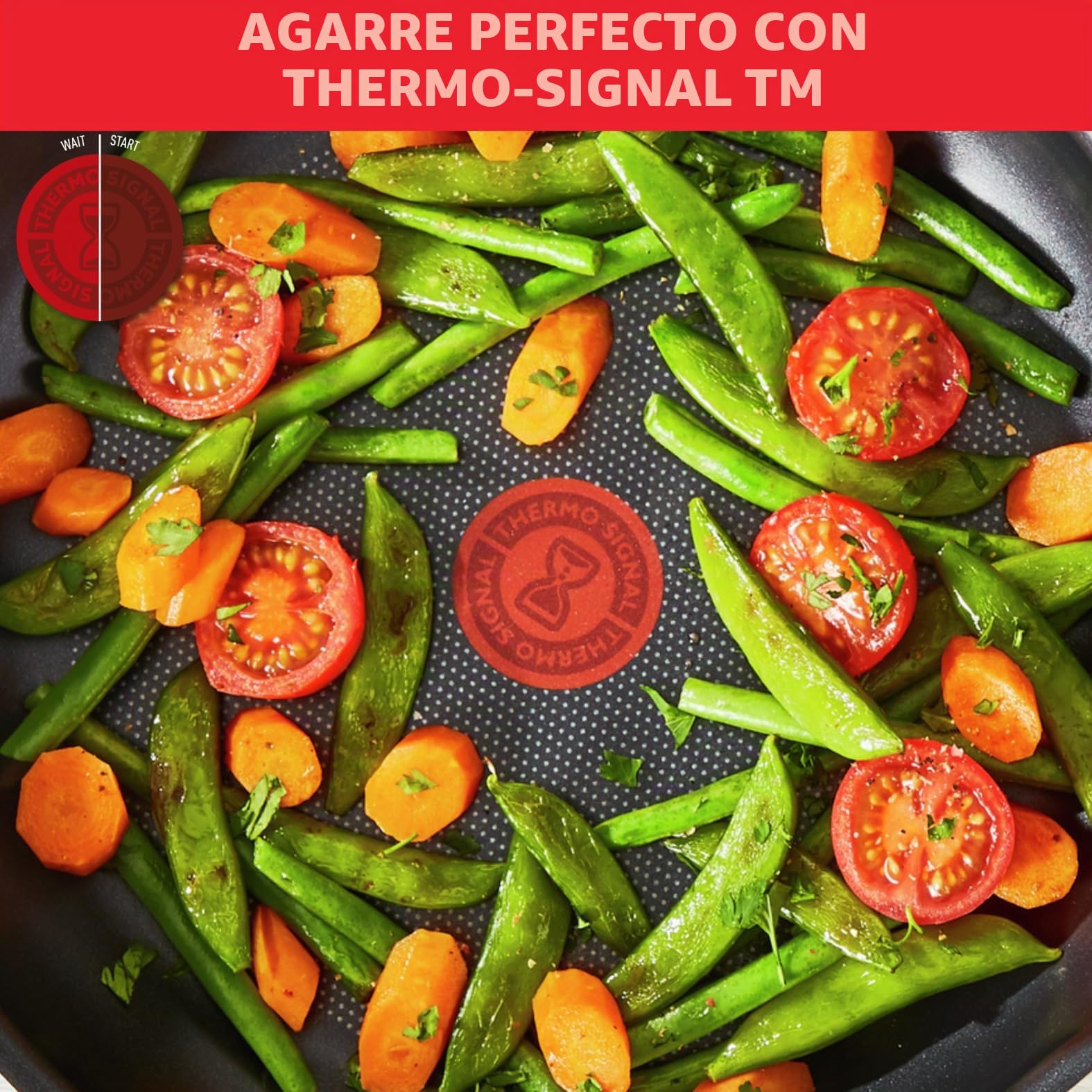 Tefal Super Cook B460S584 - Juego de 5 sartenes de 20/24 cm + cacerola + tapa + espátula, sin inducción, revestimiento antiadherente, indicador de calor termo-señal, mango ergonómico, Super Cook