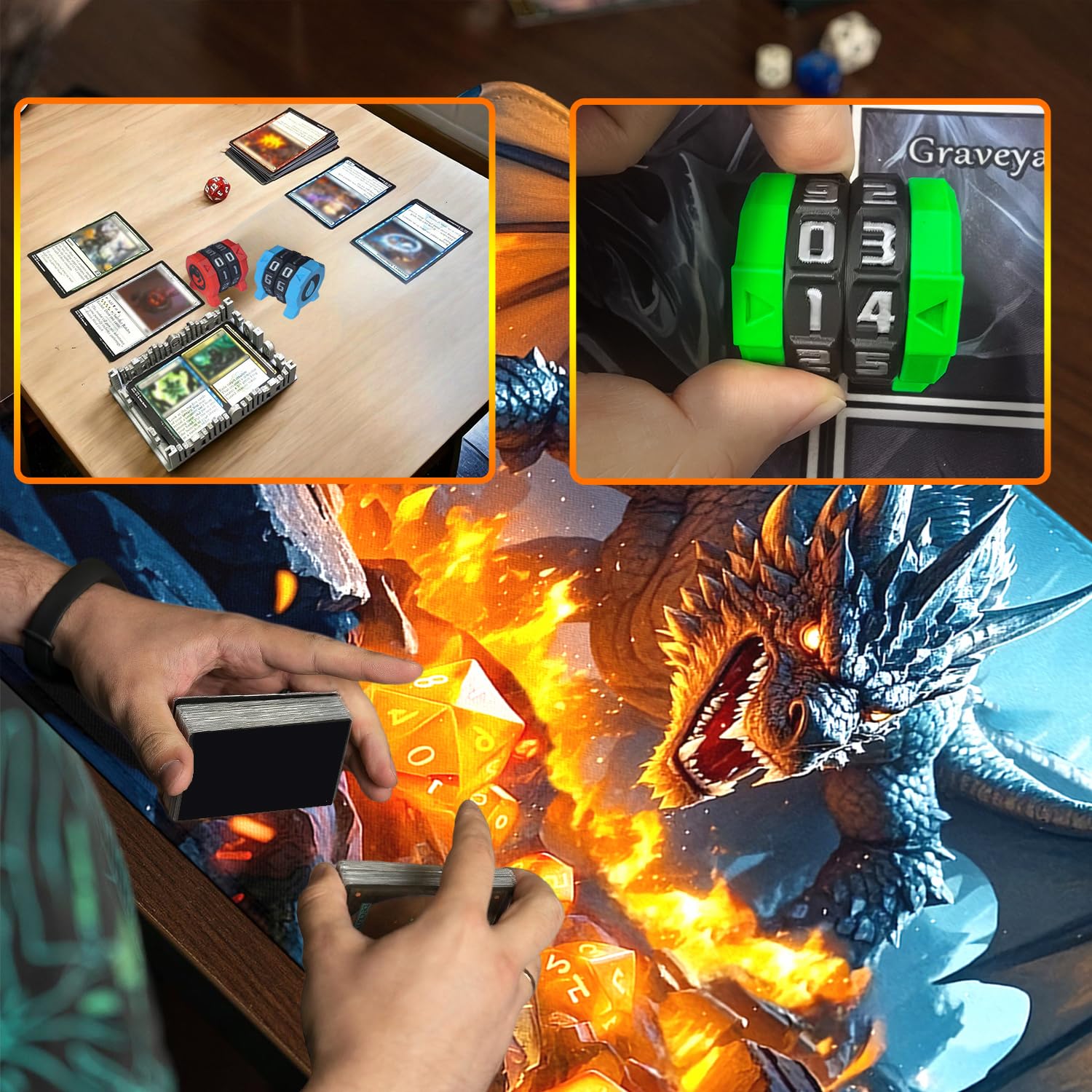 MTG Life Tracker pour EDH DAMMAGE, compteur de vie MTG de roue 00-99 pour jeux de cartes RPG, MTG et TTRPG 3,3 x 3,3 cm