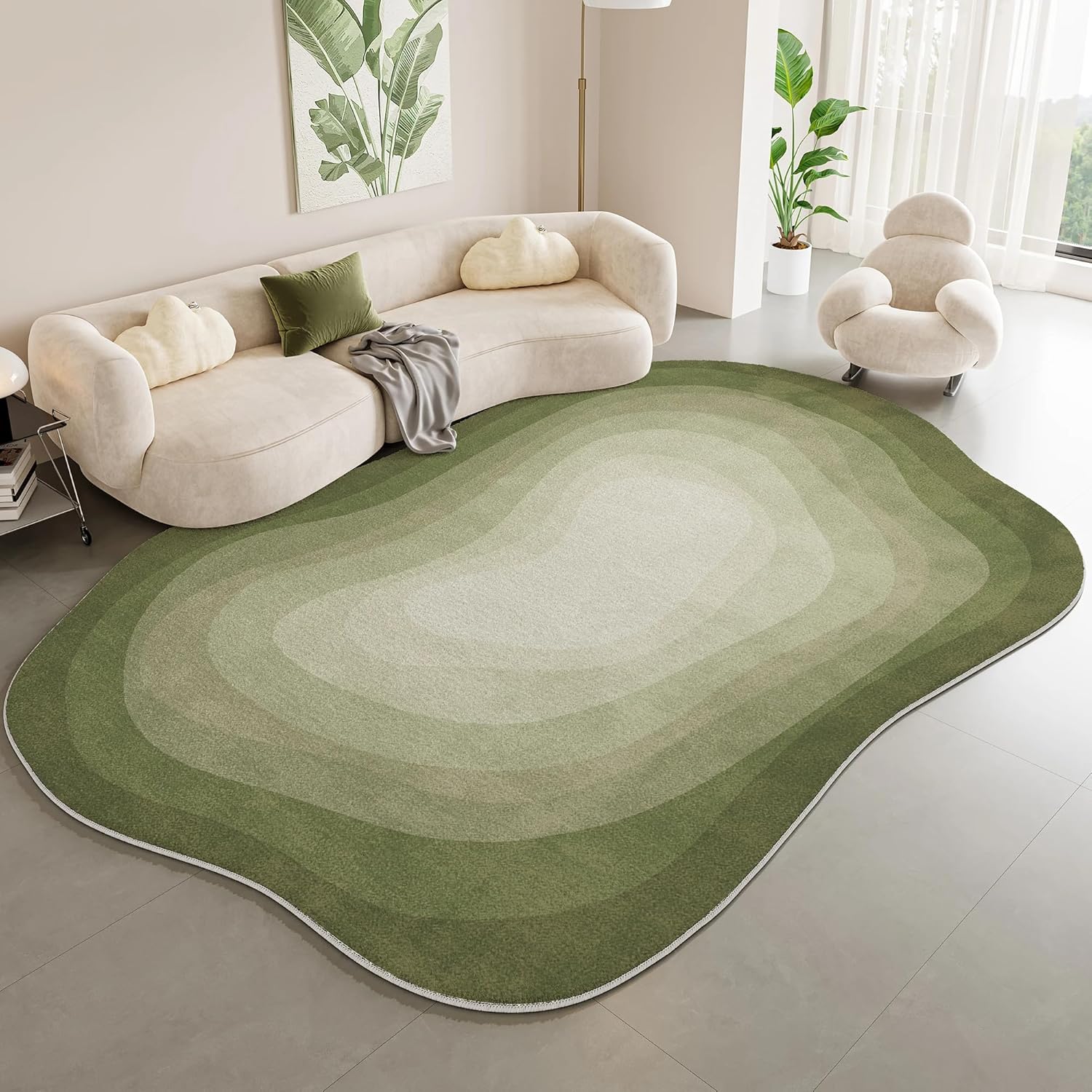 Living Room Decoration Gradient Carpet Irregular Shape Rugs for Bedroom Thick Plush Lounge Home Fluffy Soft Mat(80x160cm/F)