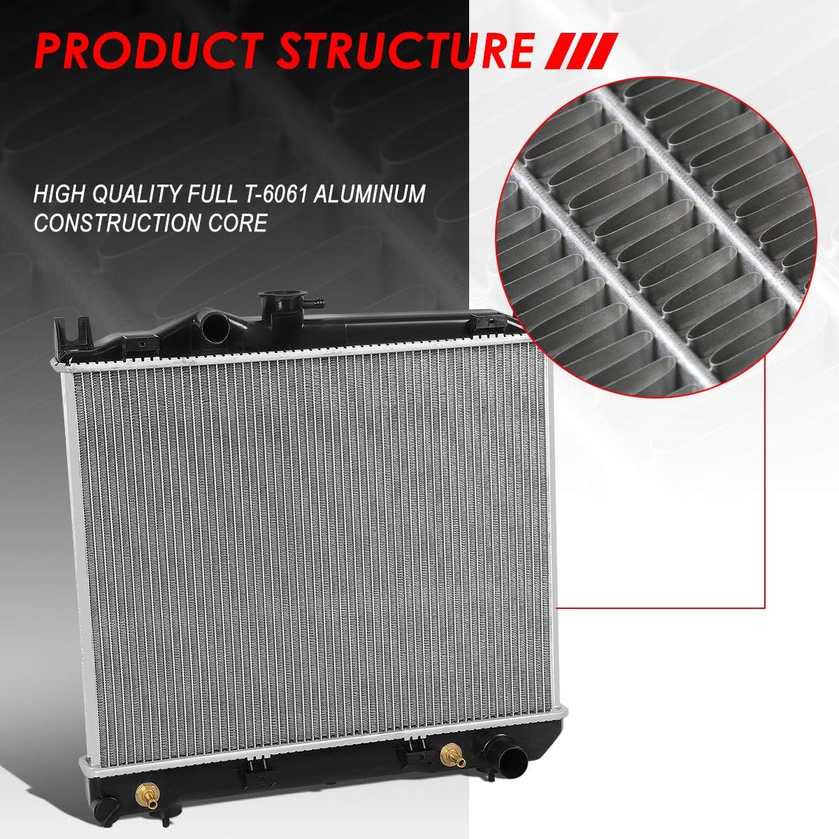 Auto Dynasty Radiator Compatible with 1987-1999 Dodge Dakota 2.2L 2.5L 3.9L AT MT, 225 Inches Core DPI 981 Factory Style 1-Row Cooling Radiator, Aluminum Core