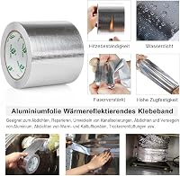 BOMEI PACK 100mm x 20m Erősített Alumínium Szalag Hőálló Vízálló Ragasztó 7
