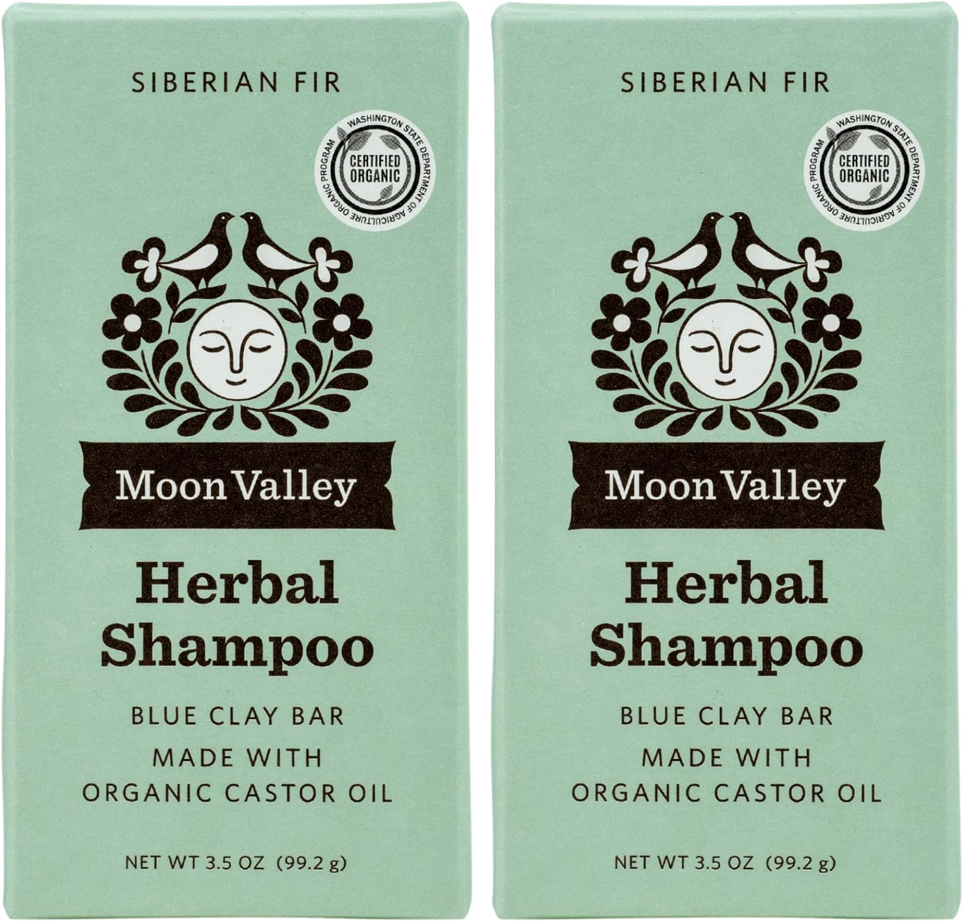 Moon Valley Organics HERBAL SHAMPOO BAR - SIBERIAN FIR (2PACK)[Amazon-developed Certification] Compact by Design