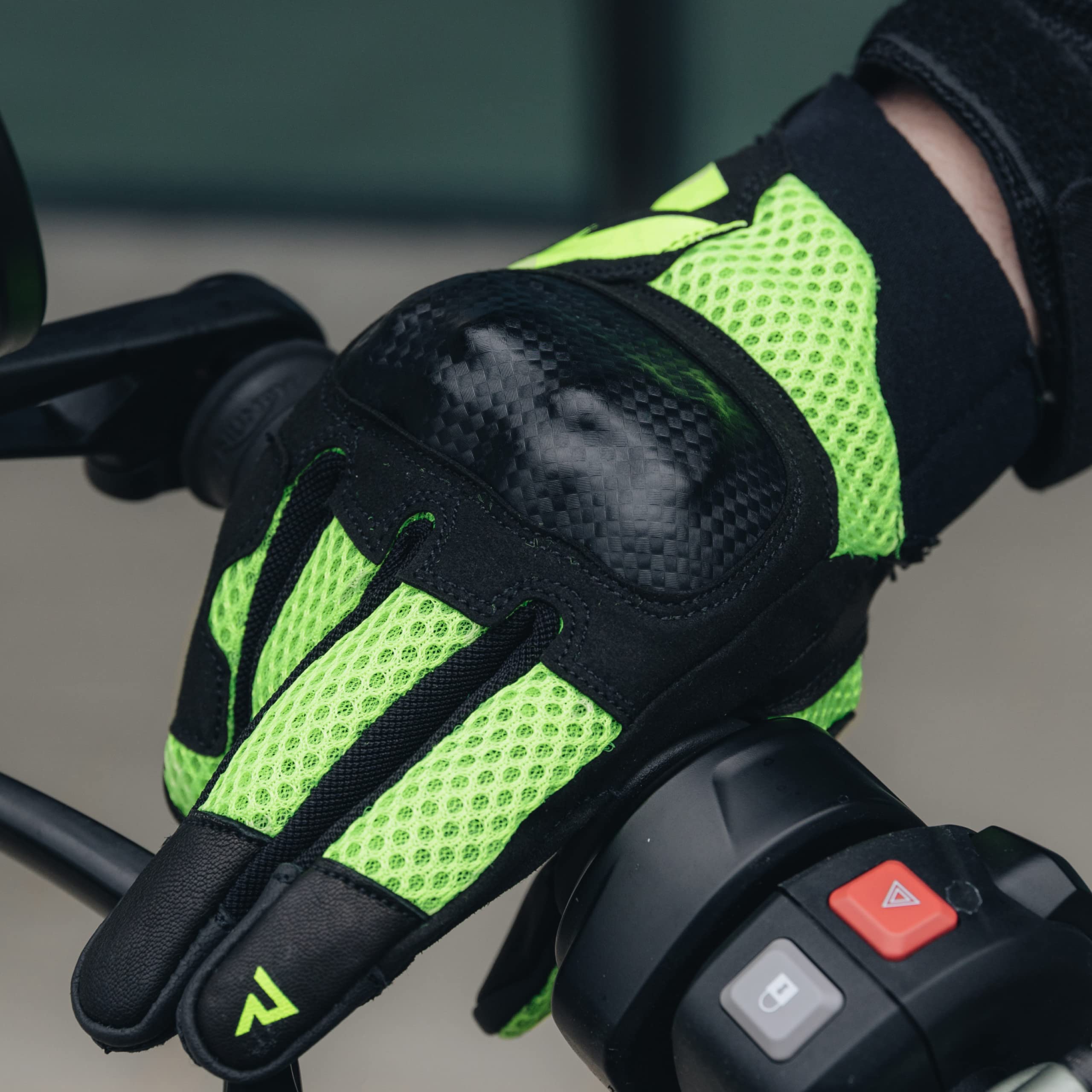 REBELHORN Gap III Motorradhandschuhe Herren | Ziegenleder | Knöchel Protektoren | Belüftung mit 3D-Polyester-Mesh-Einsätzen | Größe bis 5XL
